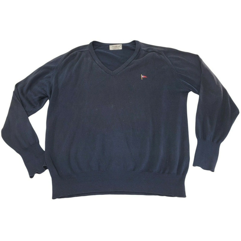Vintage‎ The Titleist Collection Men's Sz M Black V-neck Sweater Made In USA